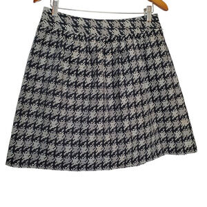 Crown & Ivy Skirt Womens Size 6 Black White Hounds tooth Above Knee A-Line